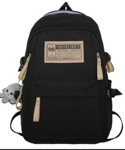 High Capacity Lightweight School Bag for Students Fashion Backpack (Black)  S3
