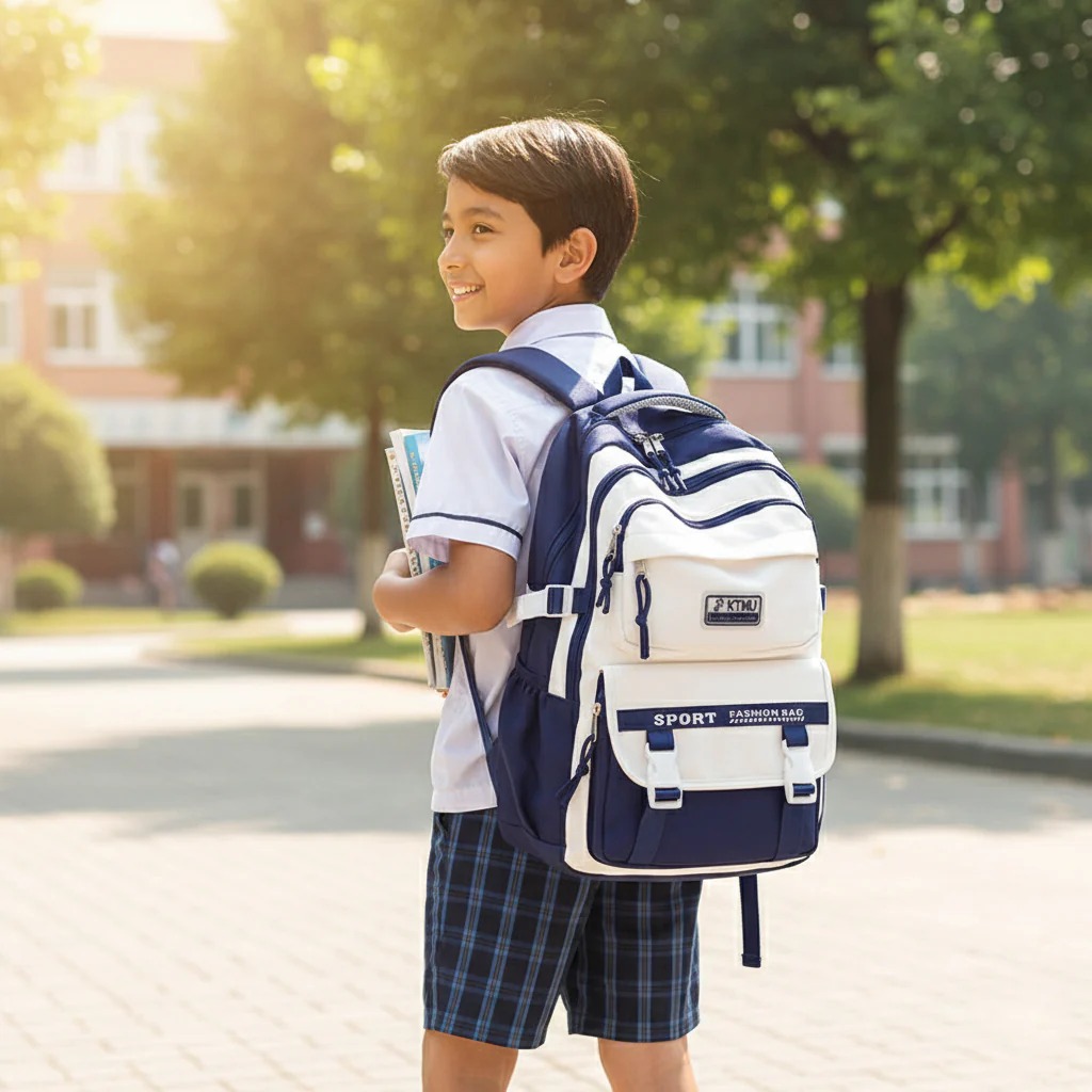Academy Style Waterproof School Book Bag (Blue) S2 - Image 2