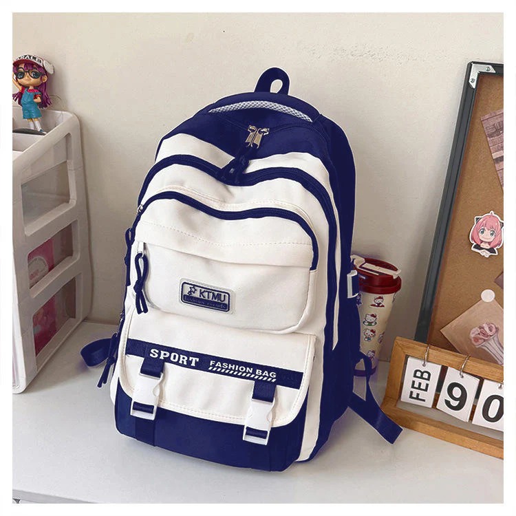 Academy Style Waterproof School Book Bag (Blue) S2 - Image 3