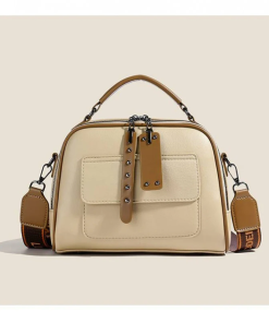 Genuine Soft Leather Handbag (Creem)  IL