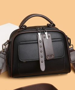 Genuine Soft Leather Handbag (black)  IL
