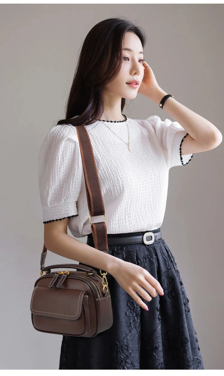 Women Handbag soft small Shoulder bag (coffee) IL2 - Image 2