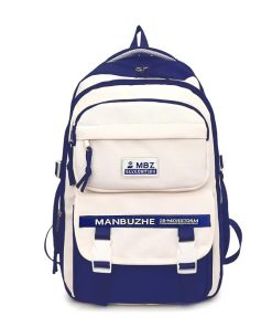 Academy Style Waterproof School Book Bag (Blue) S2