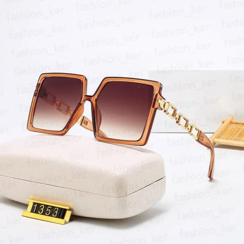 2026 New Arrivals Fashion Uv400 Protection Sunglasses With Chain Big Frame Square Sunglasses for Women (Copy)
