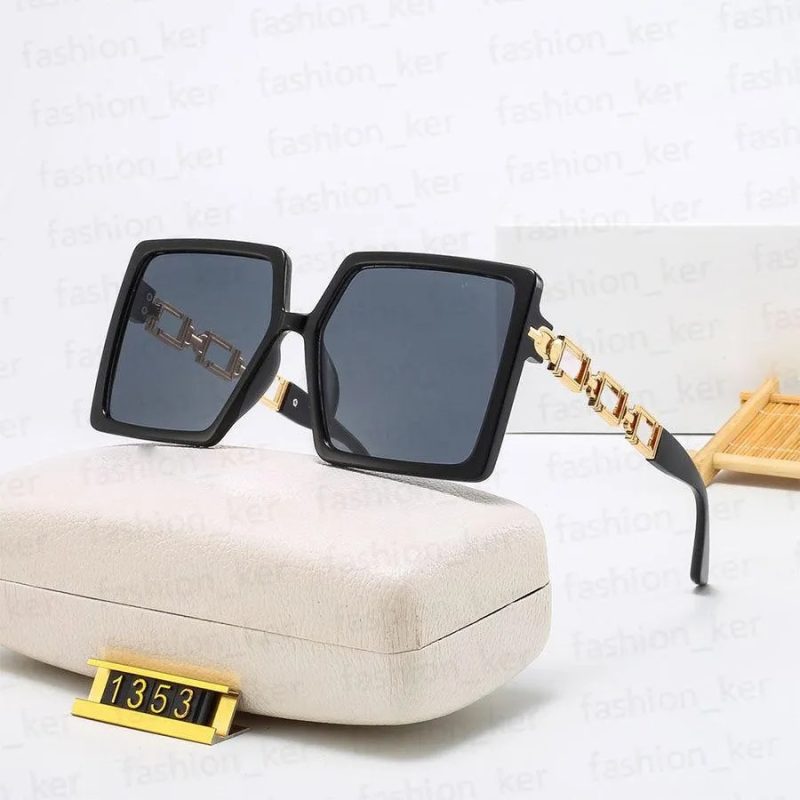 2026 New Arrivals Fashion Uv400 Protection Sunglasses With Chain Big Frame Square Sunglasses for Women
